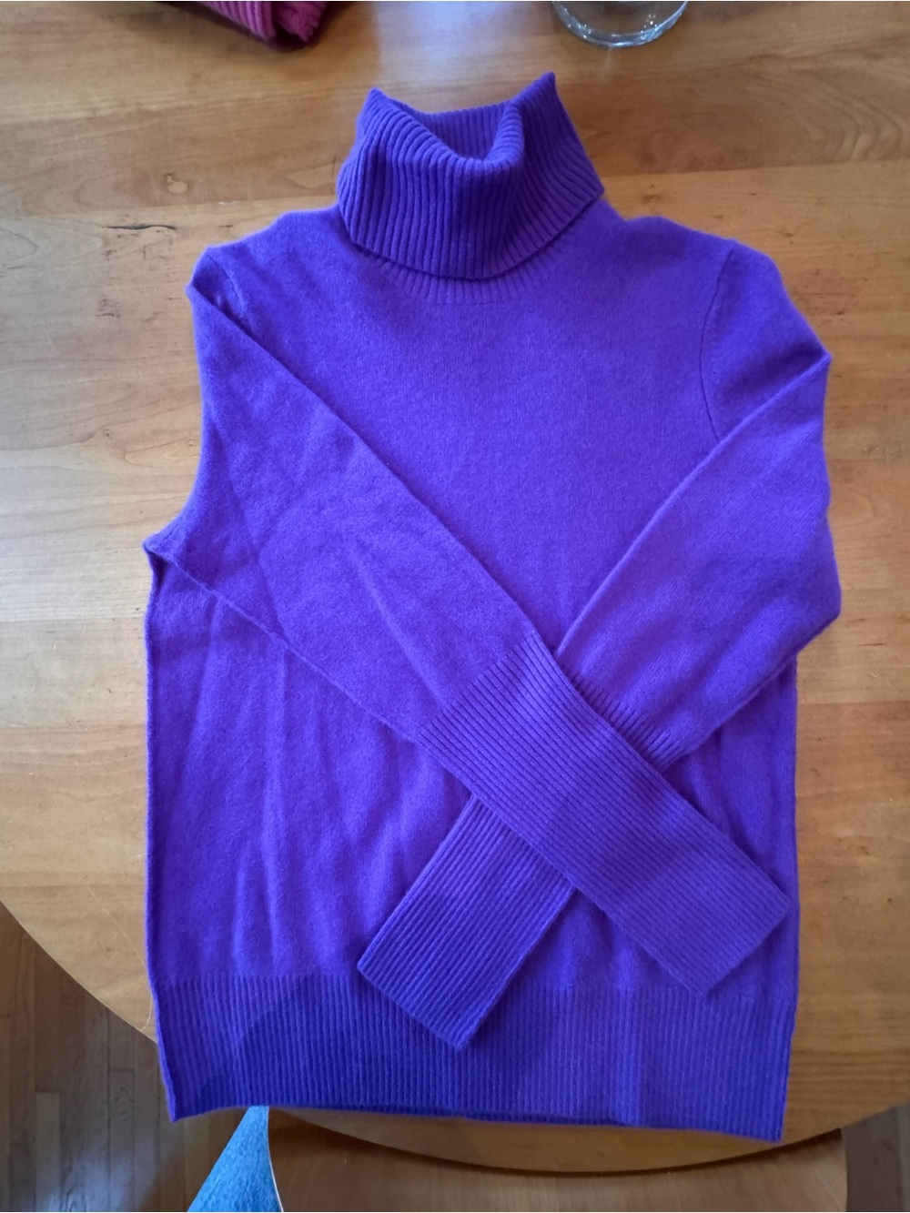 Aqua Vibrant Purple Scoop-Neck Turtleneck Sweater